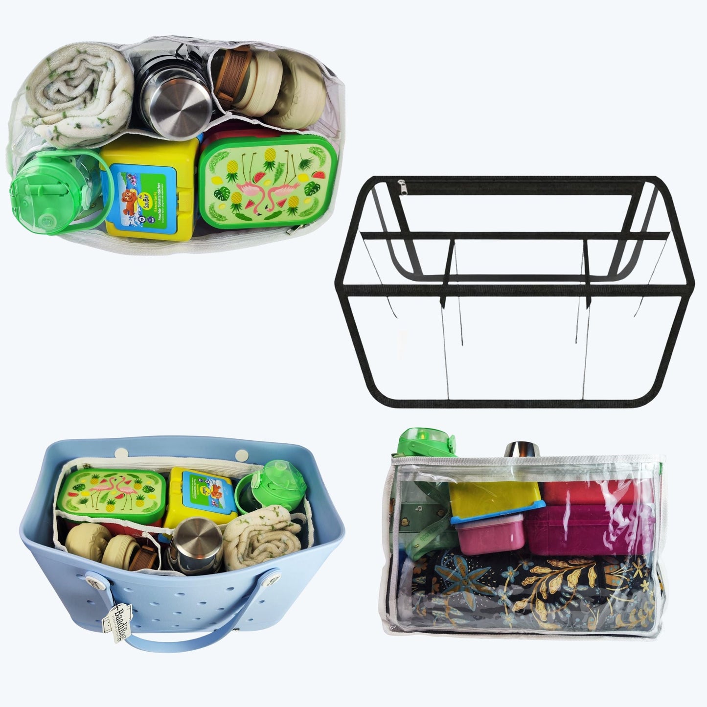 Big Insertion transparent Inner Tote Bag Divider for Travel Cosmetic and Makeup Organizer